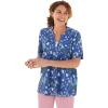 Woman Within Plus Size 7-Day Layer-Look Elbow-Sleeve Tee(Deep Cobalt Butterflies)