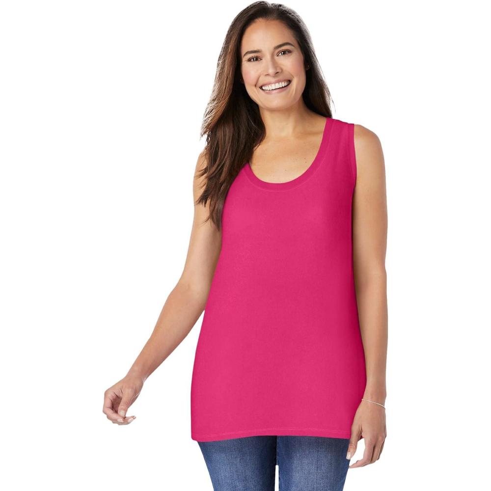 imageWoman Within Plus Size HighLow TankRaspberry Sorbet