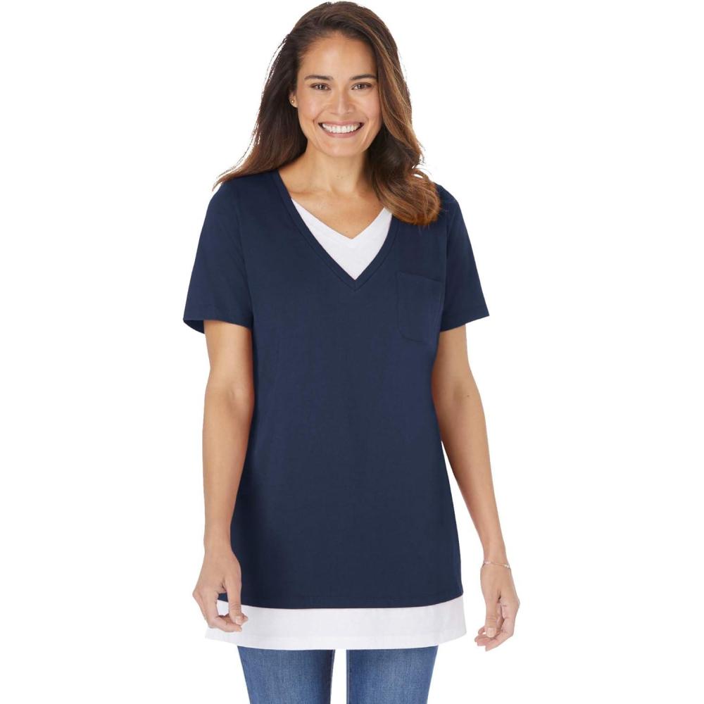 imageWoman Within Plus Size LayeredLook TunicNavy