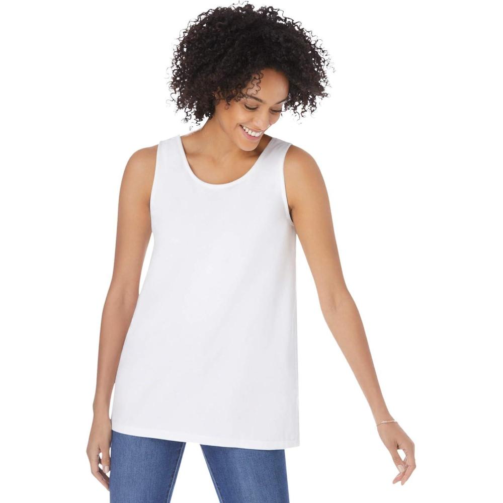 imageWoman Within Plus Size Scoopneck TankWhite
