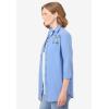 Woman Within Plus Size 2-Piece Embroidered Poplin Tunic And Tee Set(French Blue Rose)