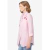 Woman Within Plus Size 2-Piece Embroidered Poplin Tunic And Tee Set(Pink Heart Floral)