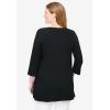 Woman Within Plus Size 2-Pocket Swing Tunic(Black)