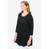 Woman Within Plus Size 2-Pocket Swing Tunic(Black)
