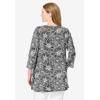 Woman Within Plus Size 2-Pocket Swing Tunic(Black Sketch Floral)