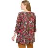 Woman Within Plus Size 2-Pocket Swing Tunic(Chocolate Floral)