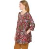Woman Within Plus Size 2-Pocket Swing Tunic(Chocolate Floral)
