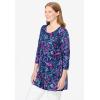 Woman Within Plus Size 2-Pocket Swing Tunic(Navy Multi Paisley)