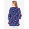 Woman Within Plus Size 2-Pocket Swing Tunic(Navy Multi Paisley)