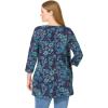 Woman Within Plus Size 2-Pocket Swing Tunic(Navy Stencil)