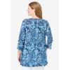 Woman Within Plus Size 2-Pocket Swing Tunic(White Blue Batik)