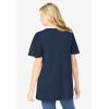 Woman Within Plus Size Lace Sleeve Tunic(Navy)