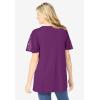 Woman Within Plus Size Lace Sleeve Tunic(Plum Purple)
