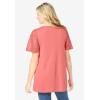 Woman Within Plus Size Lace Sleeve Tunic(Sweet Coral)
