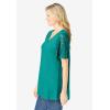 Woman Within Plus Size Lace Sleeve Tunic(Waterfall)