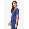 Woman Within Plus Size Perfect Printed Crewneck Tunic(Evening Blue Paisley)