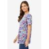 Woman Within Plus Size Perfect Printed Crewneck Tunic(Heather Grey Field Floral)