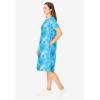 Woman Within Plus Size Perfect Short-Sleeve Crewneck Tee Dress(Pretty Turquoise Tie Dye)