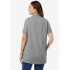 Woman Within Plus Size Perfect Short-Sleeve Polo Shirt – 6X, Medium Heather Grey