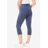 Woman Within Plus Size Petite Stretch-Cotton Knit Pull-On Pocket Capri Leggings(Stone Wash)