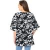 Woman Within Plus Size Ruffled Elbow-Sleeve Tunic(Black White Shadow)