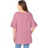 Woman Within Plus Size Ruffled Elbow-Sleeve Tunic(Delicate Pink)