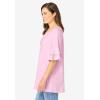 Woman Within Plus Size Ruffled Elbow-Sleeve Tunic(Pink)