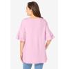 Woman Within Plus Size Ruffled Elbow-Sleeve Tunic(Pink)