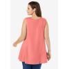 Woman Within Plus Size Sleeveless Fit-And-Flare Tunic Top(Sweet Coral)