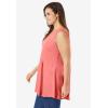 Woman Within Plus Size Sleeveless Fit-And-Flare Tunic Top(Sweet Coral)