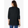 Woman Within Plus Size Three-Quarter Sleeve Thermal Sweatshirt(Black)