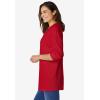 Woman Within Plus Size Three-Quarter Sleeve Thermal Sweatshirt(Classic Red)