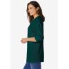 Woman Within Plus Size Three-Quarter Sleeve Thermal Sweatshirt(Emerald Green)