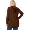Woman Within Plus Size Waffle-Thermal Hoodie(Chocolate)