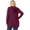 Woman Within Plus Size Waffle-Thermal Hoodie(Deep Claret)