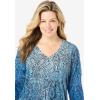 Woman Within Plus Size Watercolor Tunic(Blue Ombre Paisley)