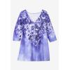 Woman Within Plus Size Watercolor Tunic(Purple Flowers)