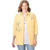 Woman Within Plus Size 2-Piece Embroidered Poplin Tunic And Tee Set(Banana Butterflies)