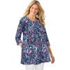 Woman Within Plus Size 2-Pocket Swing Tunic(Navy Multi Paisley)