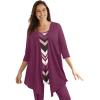 Woman Within Plus Size 7-Day Layered 2-In-1 Tunic(Deep Claret Bias Stripe)
