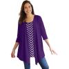 Woman Within Plus Size 7-Day Layered 2-In-1 Tunic(Radiant Purple Bias Stripe)