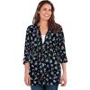 Woman Within Plus Size 7-Day Layered-Look Tunic(Black Ditsy Bouquet)