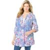 Woman Within Plus Size 7-Day Layered-Look Tunic(French Blue Meadow)