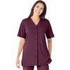 Woman Within Plus Size 7-Day Short-Sleeve Baseball Tunic(Deep Claret)