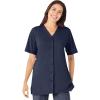Woman Within Plus Size 7-Day Short-Sleeve Baseball Tunic(Navy)