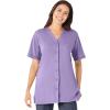 Woman Within Plus Size 7-Day Short-Sleeve Baseball Tunic(Soft Iris)