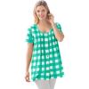Woman Within Plus Size A-Line Knit Tunic(Pretty Jade Buffalo Plaid)