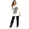 Woman Within Plus Size Floral Tee And Pant Set(Black Floral Placement)