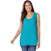 Woman Within Plus Size High-Low Tank(Pretty Turquoise)
