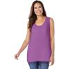 Woman Within Plus Size High-Low Tank(Purple Magenta)